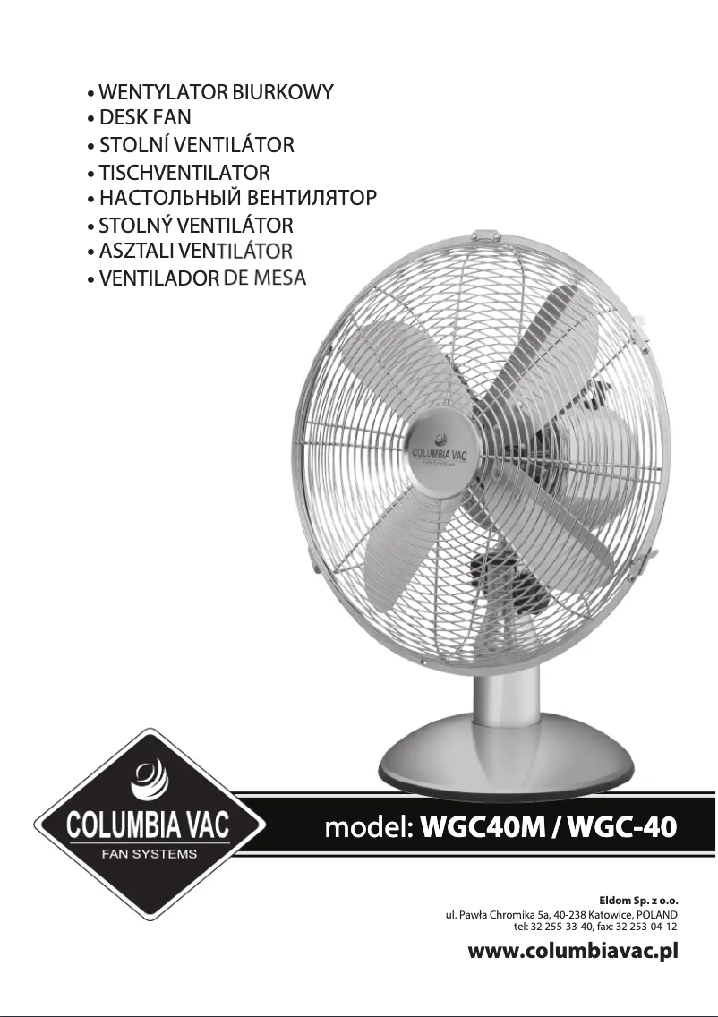 Página 1 del manual Manual de usuario Eldom ColumbiaVac WGC40