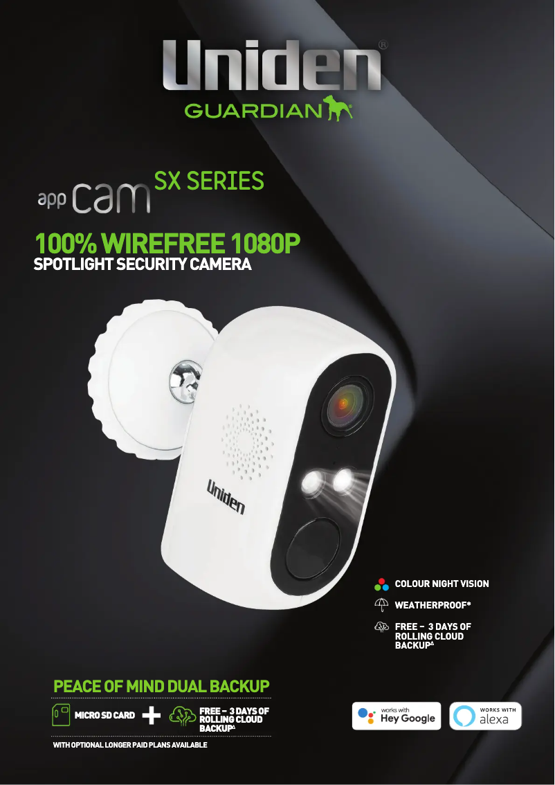 Imagen de la primera página del manual del dispositivo App Cam SX