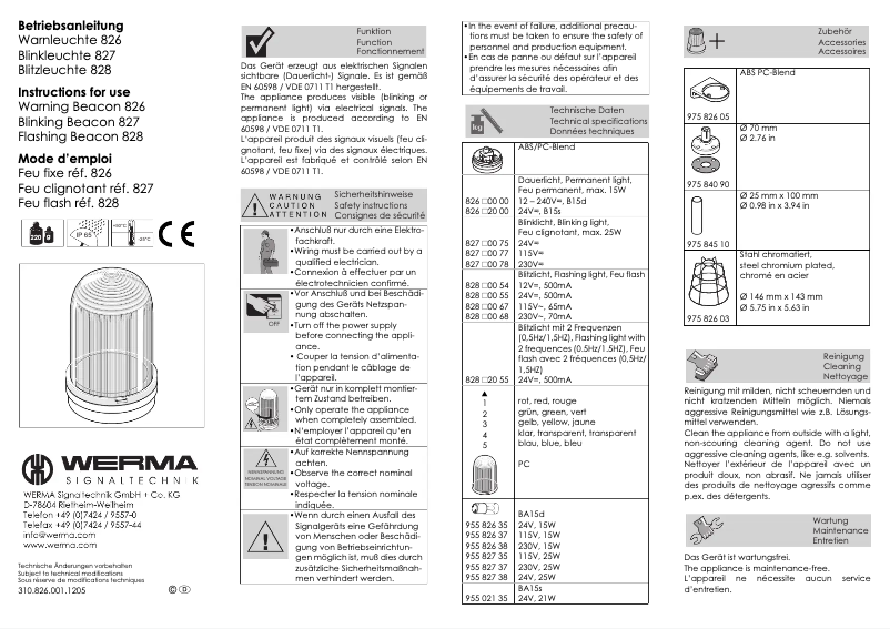 Imagen de la primera página del manual del dispositivo 828