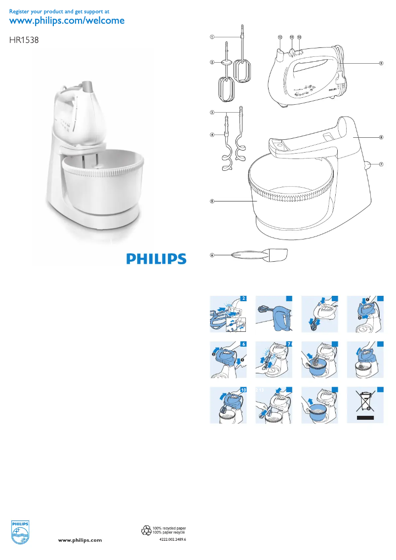 Página 1 del manual Manual de usuario Philips Cucina HR1538