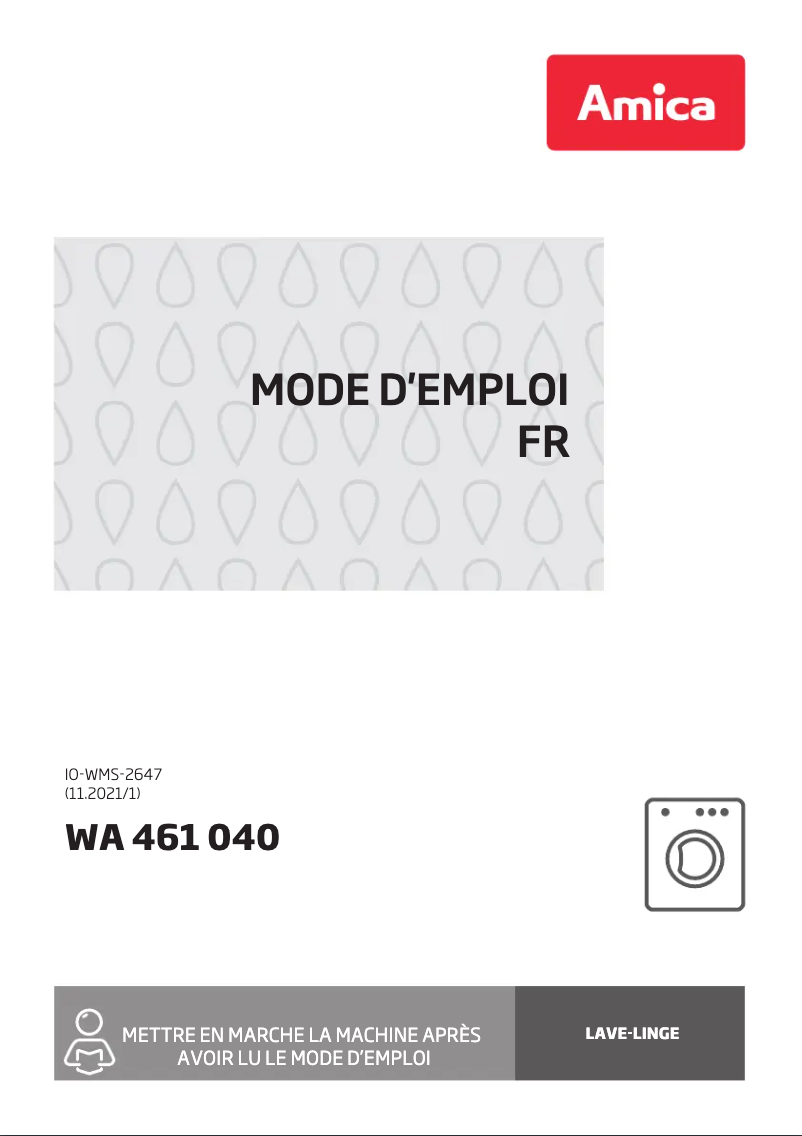 Página nº 1 - Manual de usuario Amica WA 461 040