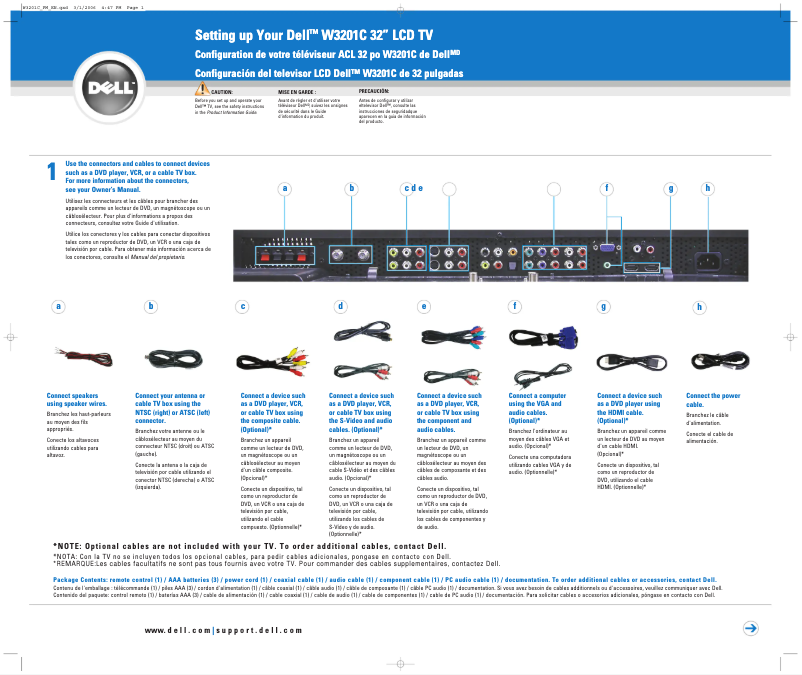 Imagen de la primera página del manual del dispositivo W3201C