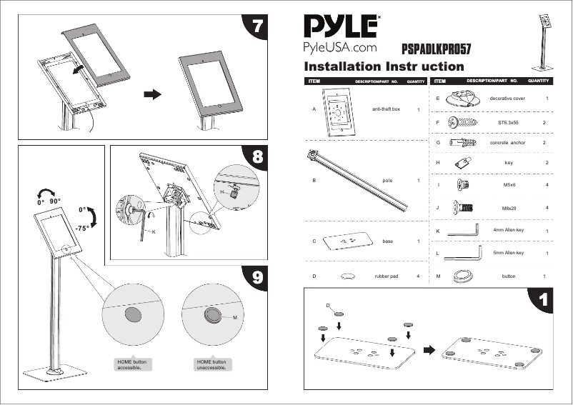 Imagen de la primera página del manual del dispositivo PSPADLKPRO57