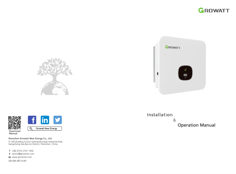 Imagen de la primera página del manual del dispositivo MOD 3-10KTL3-XA