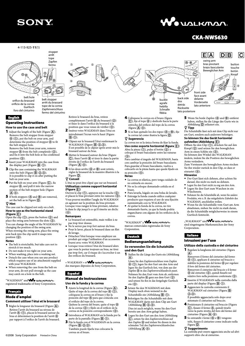 Imagen de la primera página del manual del dispositivo CKA-NWS630