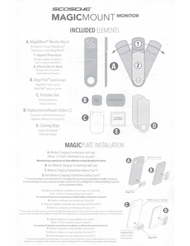 Página 1 del manual Manual de usuario Scosche MagicMount Monitor