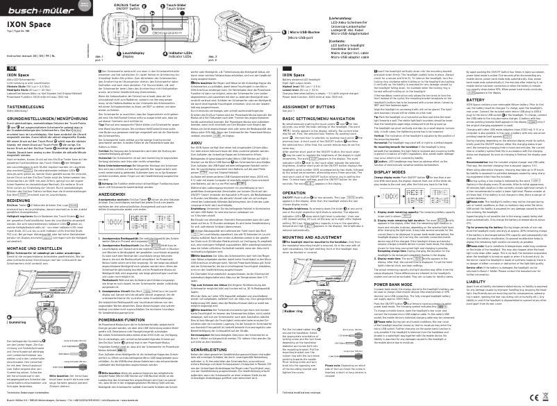 Página 1 del manual Manual de usuario Busch + Müller IXON Space