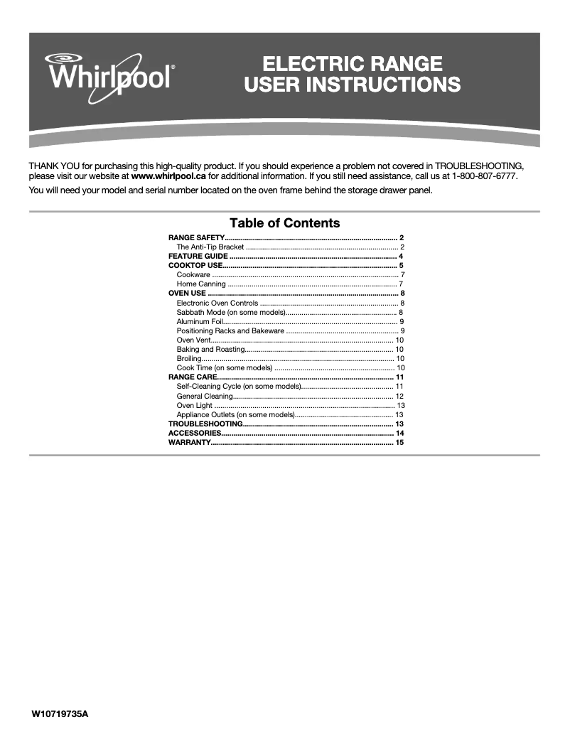 Página 1 del manual Manual de usuario Whirlpool YWFC150M0EW