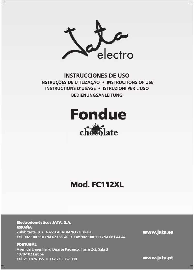 Imagen de la primera página del manual del dispositivo FC112XL