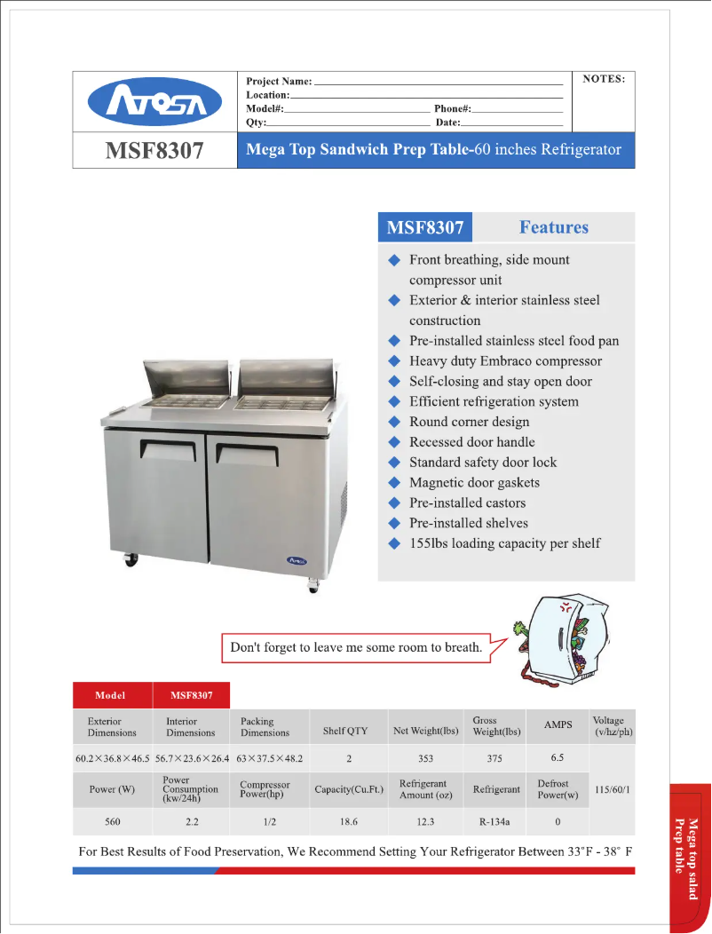 Imagen de la primera página del manual del dispositivo MSF8307