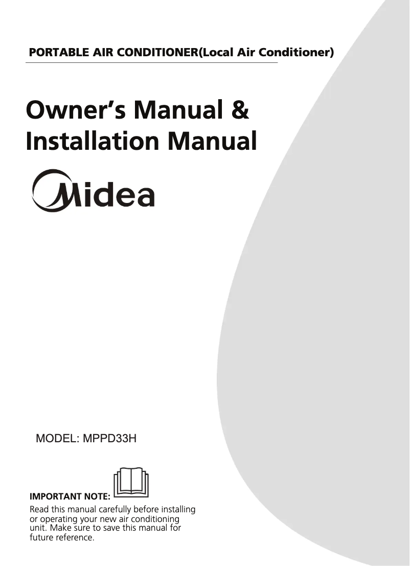Página 1 del manual Manual de usuario Midea MPPD33H