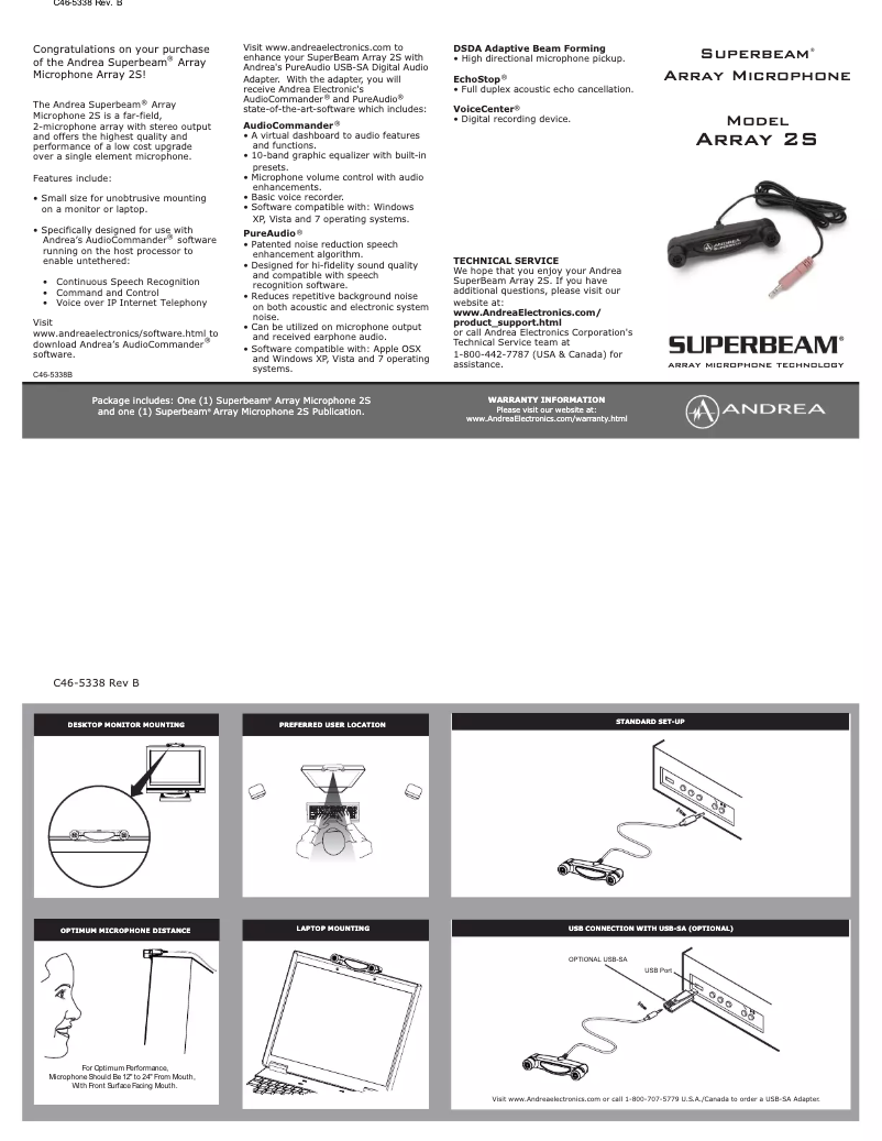 Imagen de la primera página del manual del dispositivo Array 2S