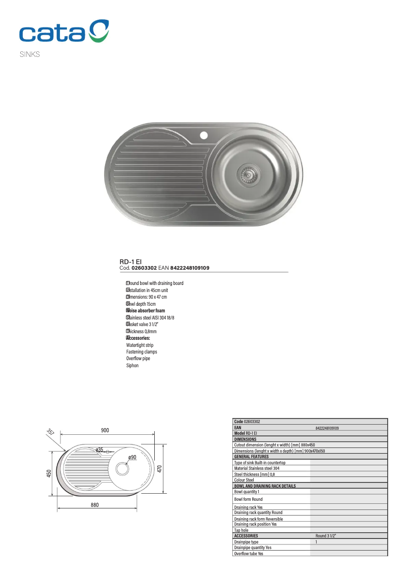 Imagen de la primera página del manual del dispositivo RD-1 EI