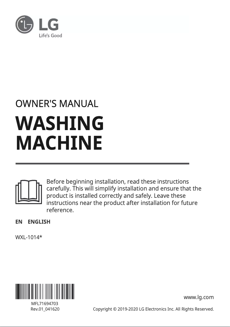 Página 1 del manual Manual de usuario LG WXL-1014E