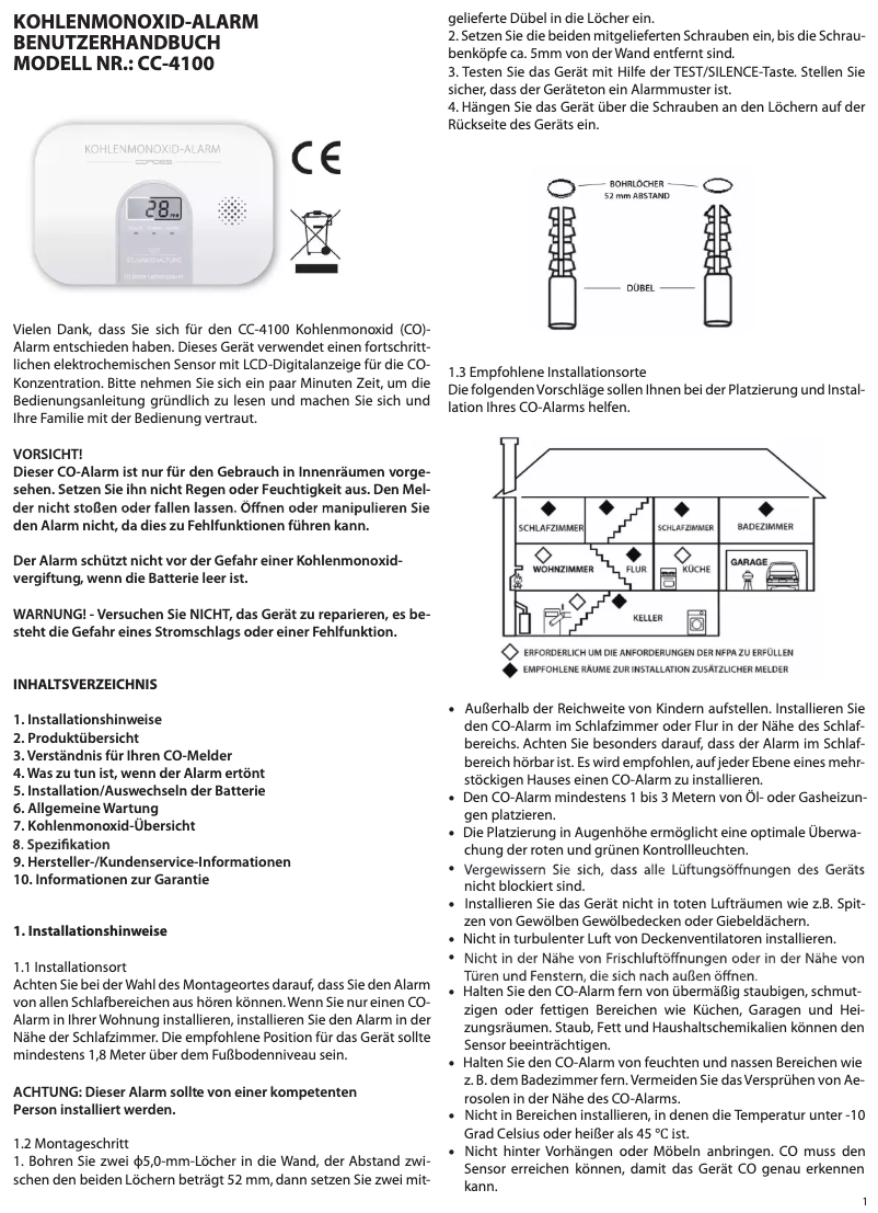 Imagen de la primera página del manual del dispositivo CC-4100