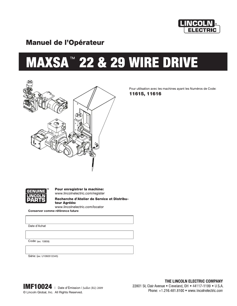 Página nº 1 - Manual de usuario Lincoln Electric MAXsa 22