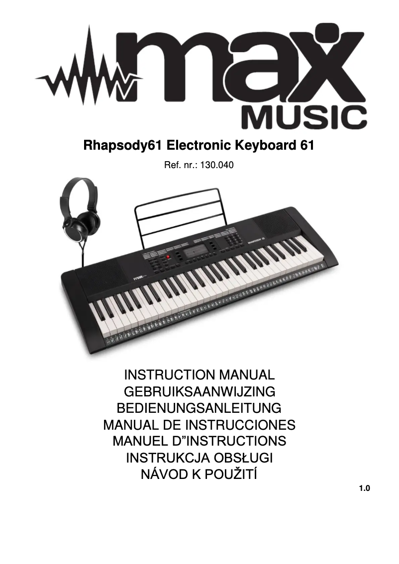 Página 1 del manual Manual de usuario MAX Rhapsody61
