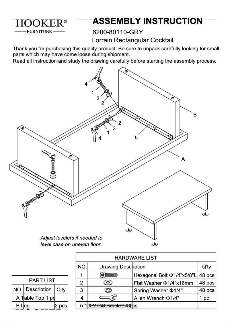 Página nº 1 - Manual de usuario Hooker 6200-80110-GRY