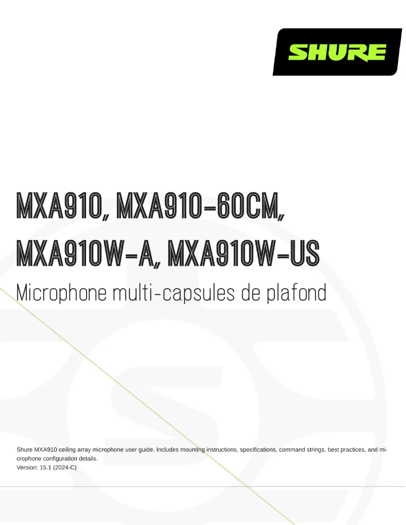 Imagen de la primera página del manual del dispositivo MXA910