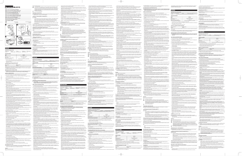 Imagen de la primera página del manual del dispositivo ML001G