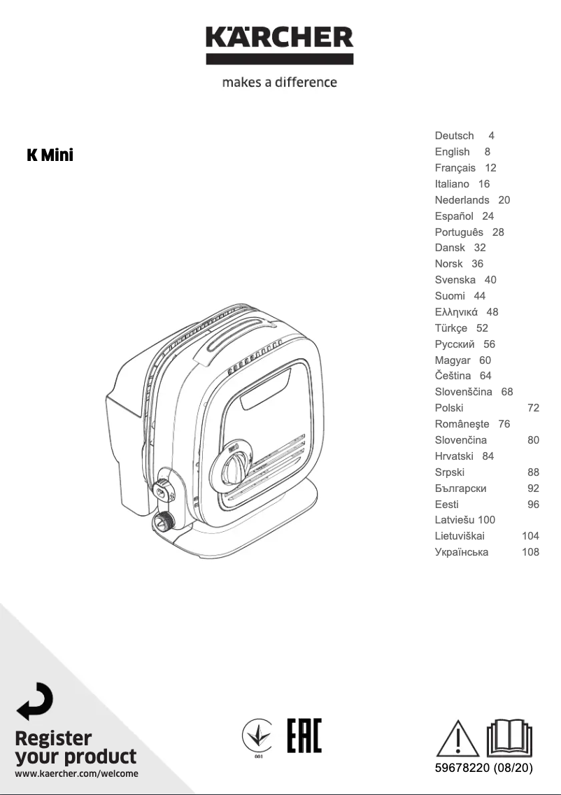 Página 1 del manual Manual de usuario Kärcher K Mini