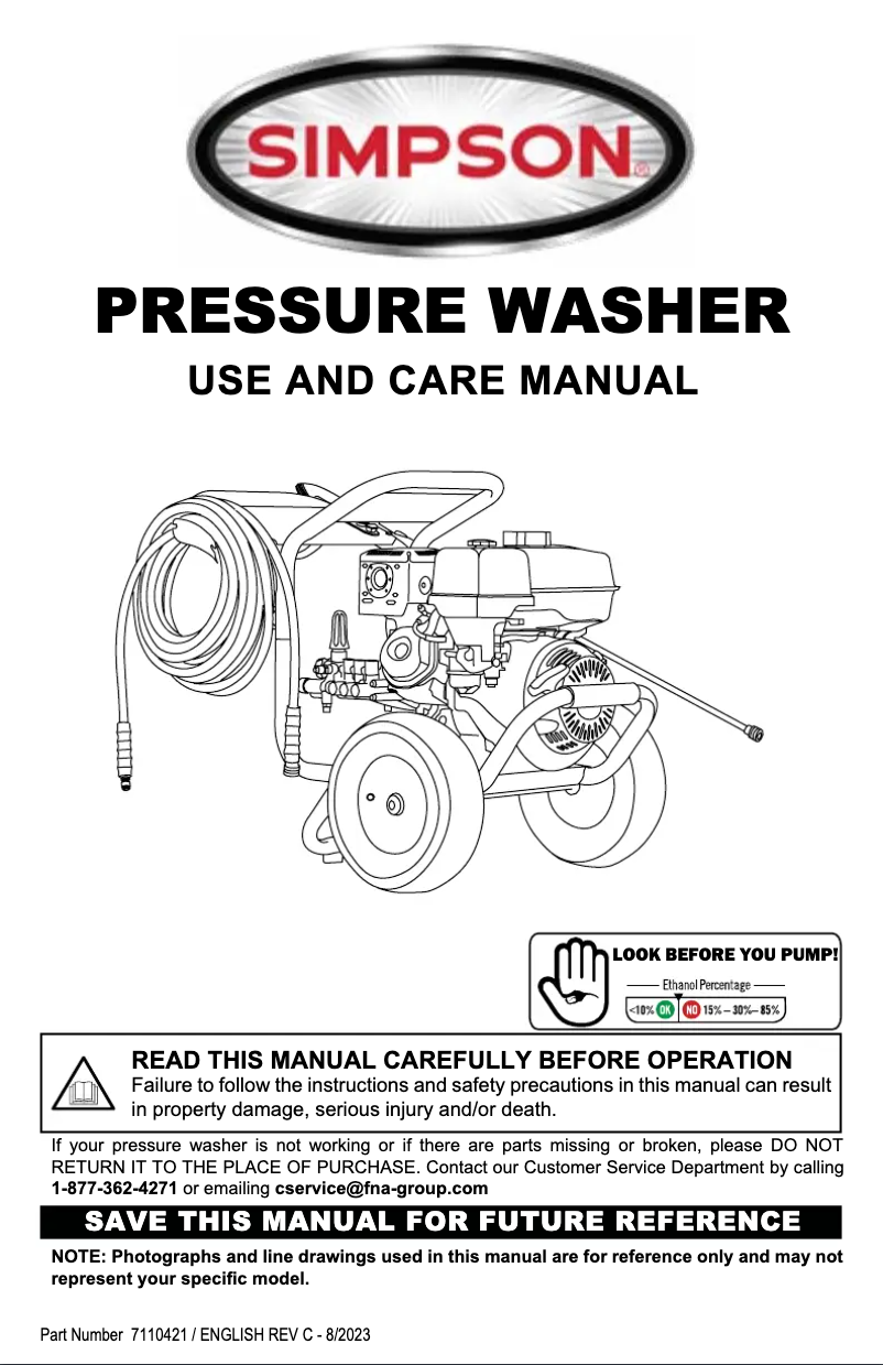 Página 1 del manual Manual de usuario Simpson Pro Series PS61375