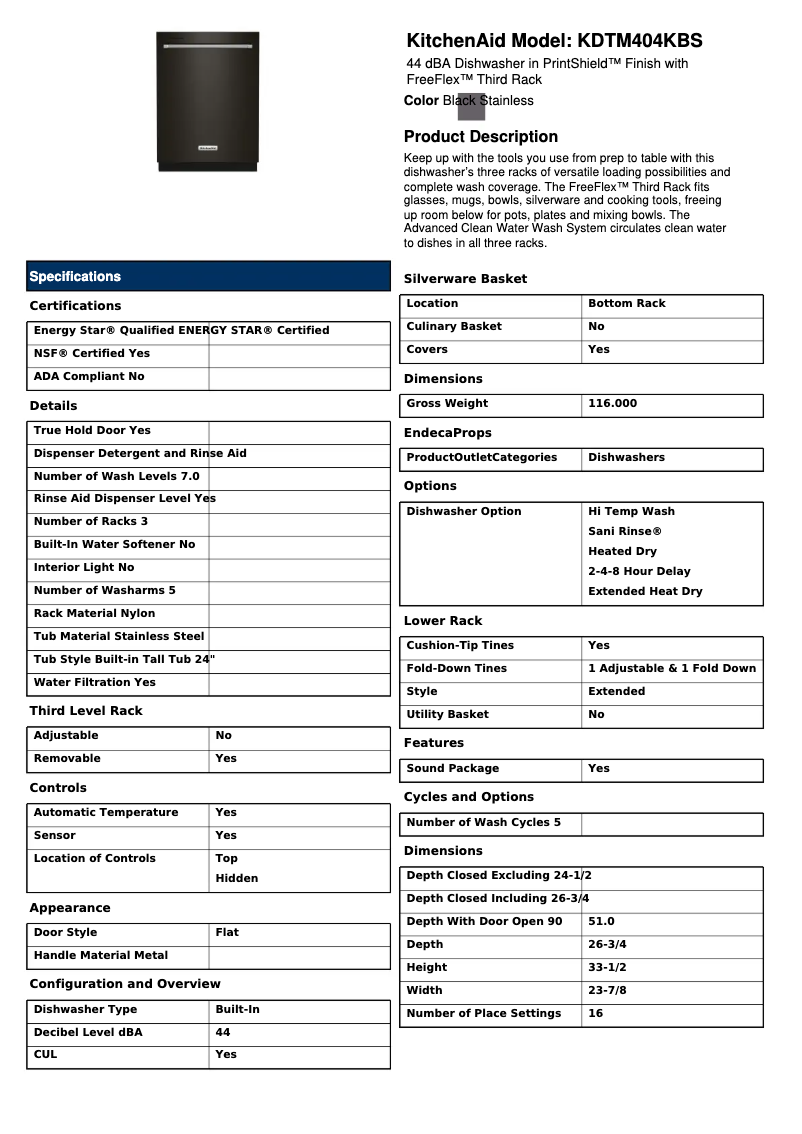 Imagen de la primera página del manual del dispositivo KDTM404KBS