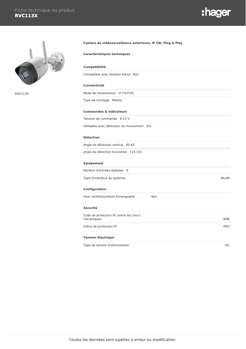 Imagen de la primera página del manual del dispositivo RVC113X