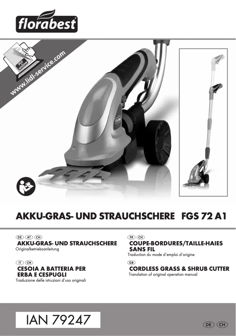 Imagen de la primera página del manual del dispositivo FGS 72 A1