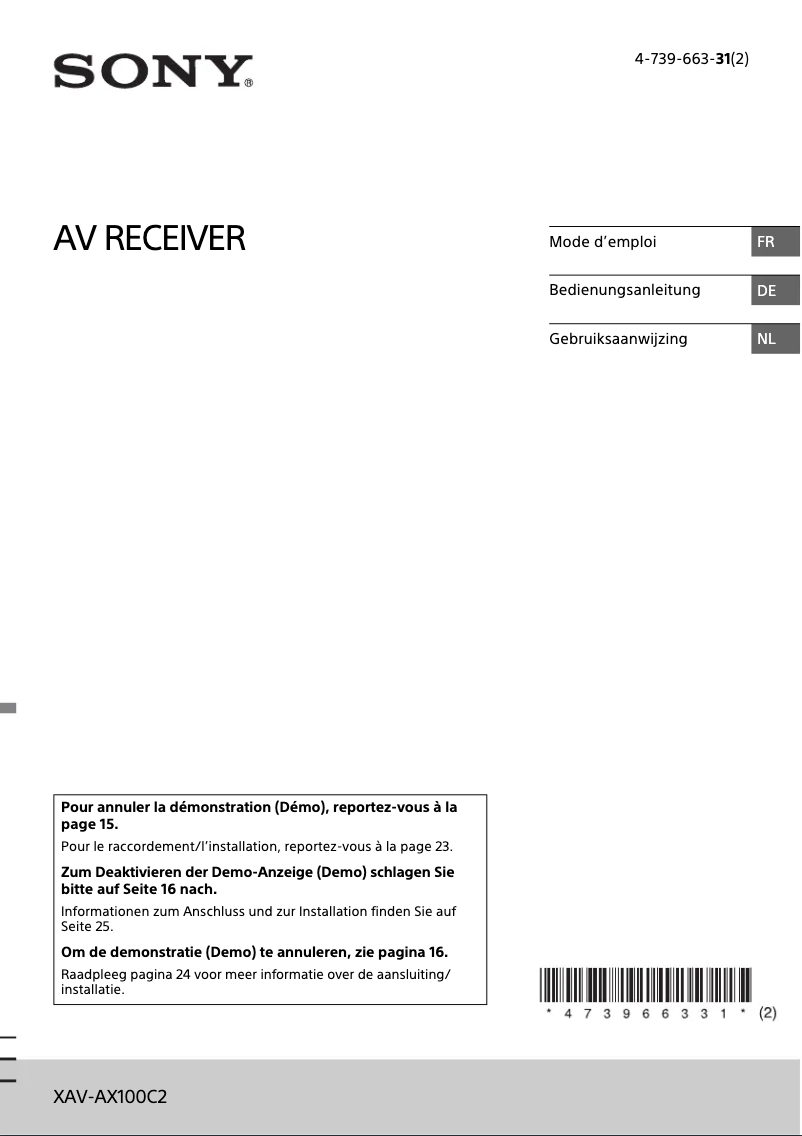 Página nº 1 - Manual de usuario Sony XAV-AX100C2