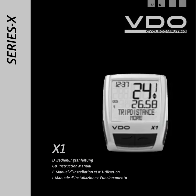 Imagen de la primera página del manual del dispositivo X1