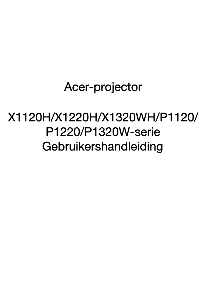 Página 1 del manual Manual de usuario Acer P1220