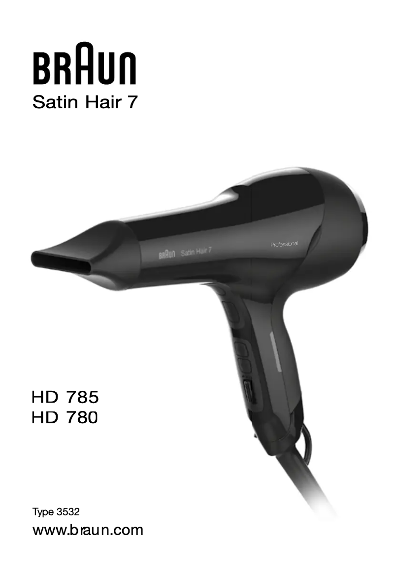 Imagen de la primera página del manual del dispositivo Satin Hair 7 HD 780