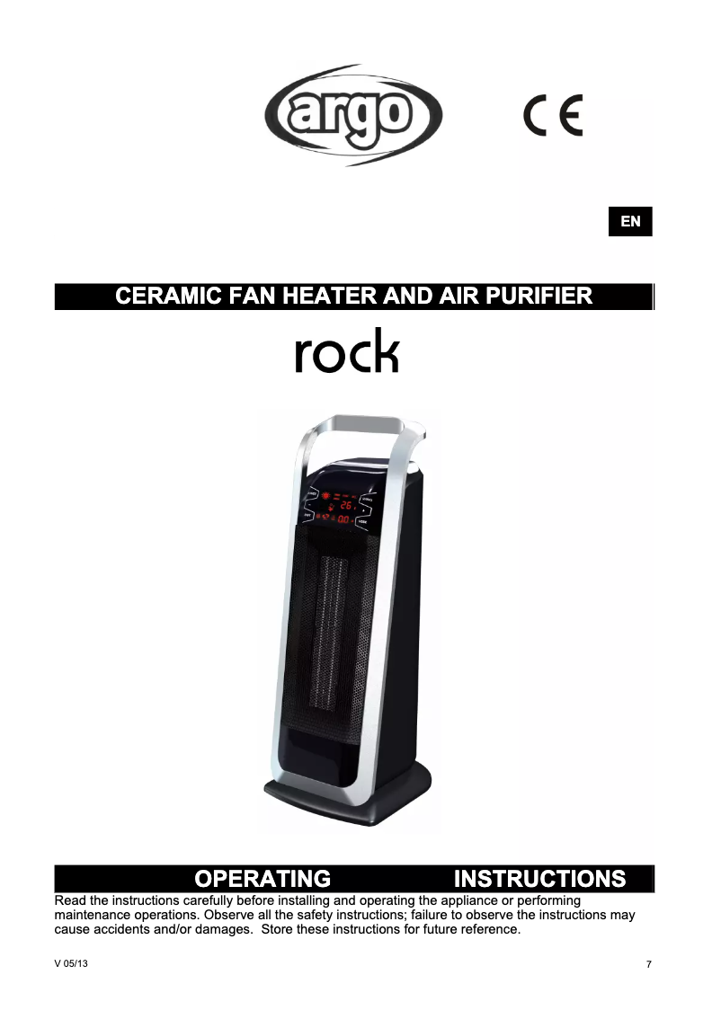 Imagen de la primera página del manual del dispositivo Rock