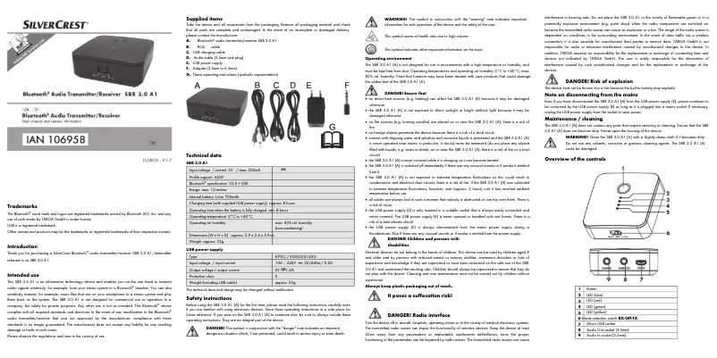 Imagen de la primera página del manual del dispositivo SBR 3.0 A1