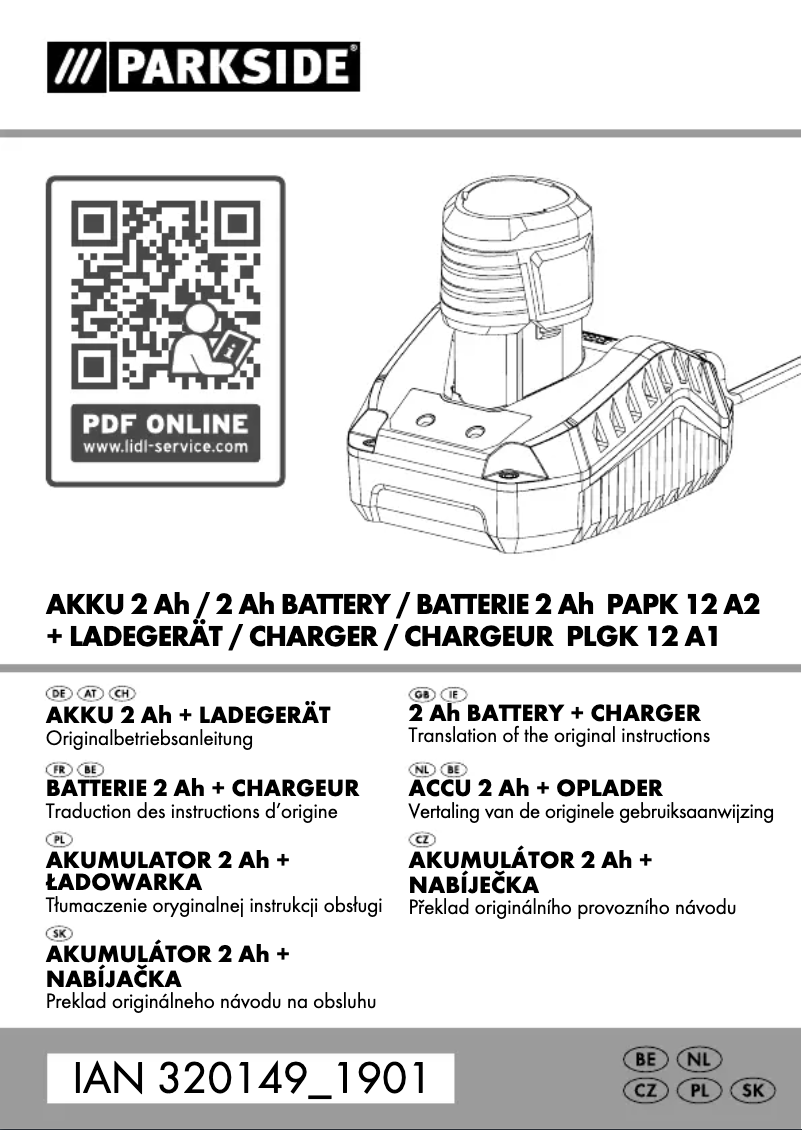 Página 1 del manual Manual de usuario Parkside PLGK 12 A1