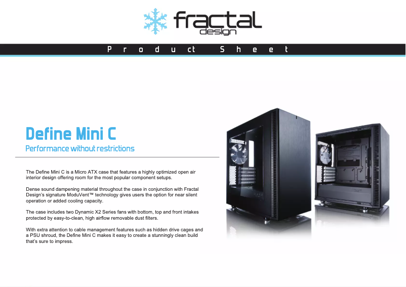 Página 1 del manual Ficha técnica Fractal Design Define Mini C