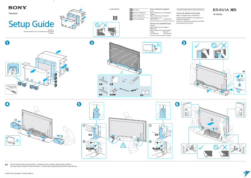 Imagen de la primera página del manual del dispositivo XR-98X90L
