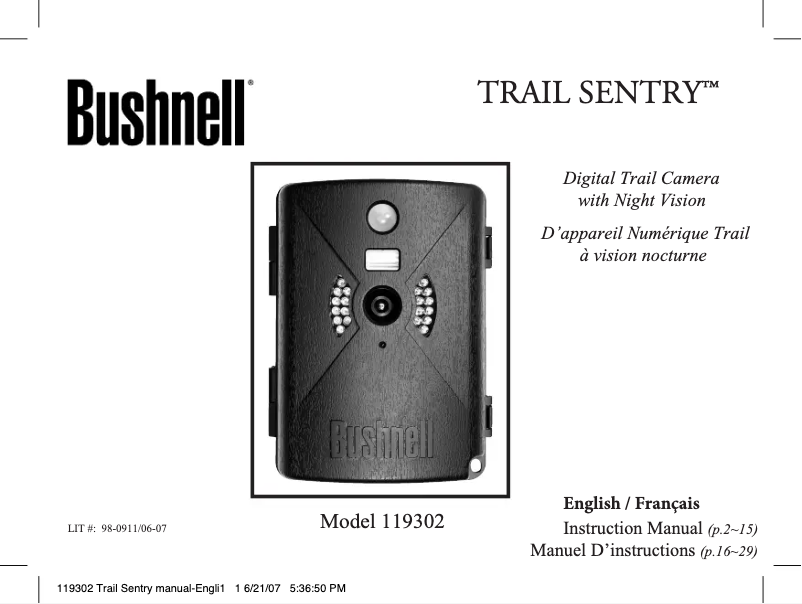 Página 1 del manual Manual de usuario Bushnell Trail Sentry 119302