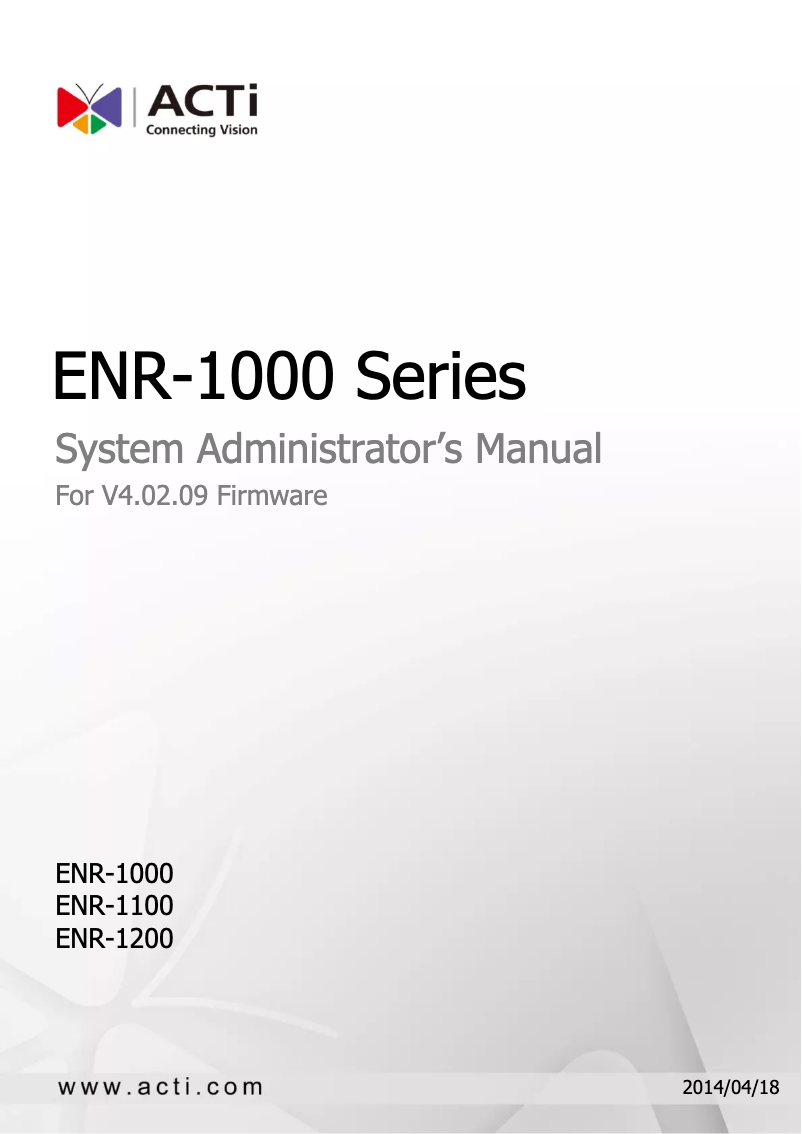 Página nº 1 - Manual de usuario ACTi ENR-1200