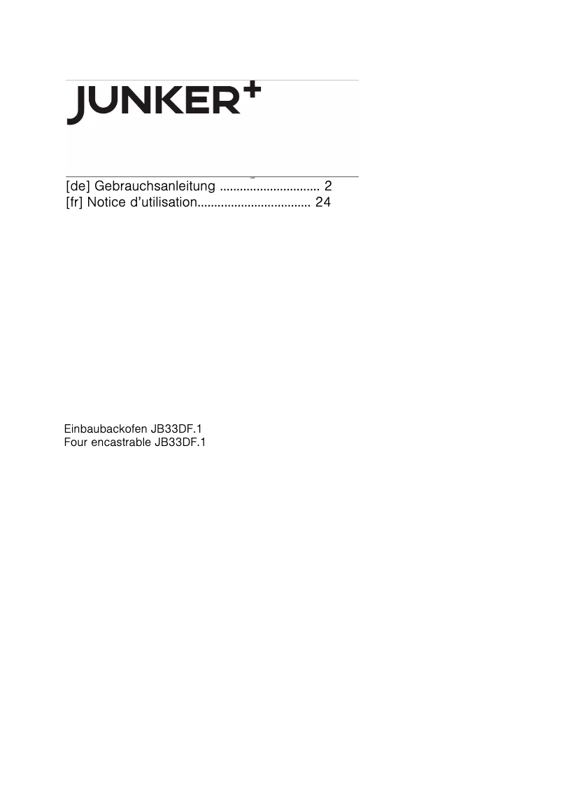 Página 1 del manual Manual de usuario Junker JB33DF51