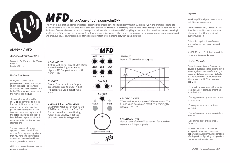 Imagen de la primera página del manual del dispositivo MFD ALM044