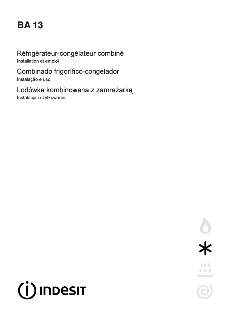 Página 1 del manual Manual de usuario Indesit BA 13 (FR)