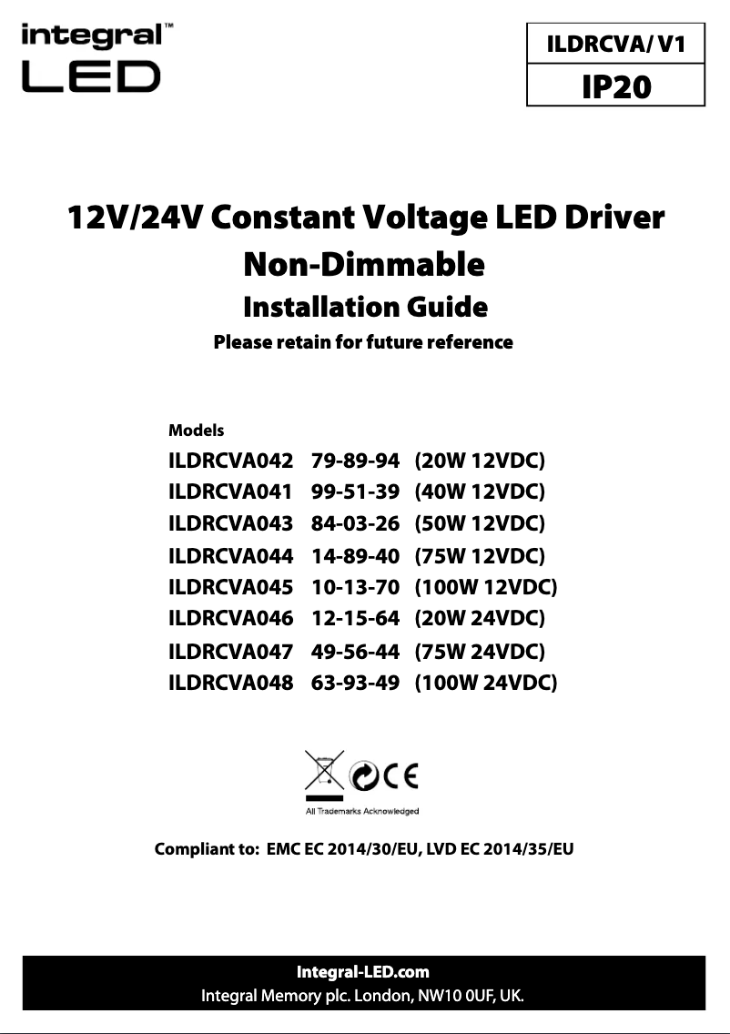 Página 1 del manual Manual de usuario Integral LED ILDRCVA046
