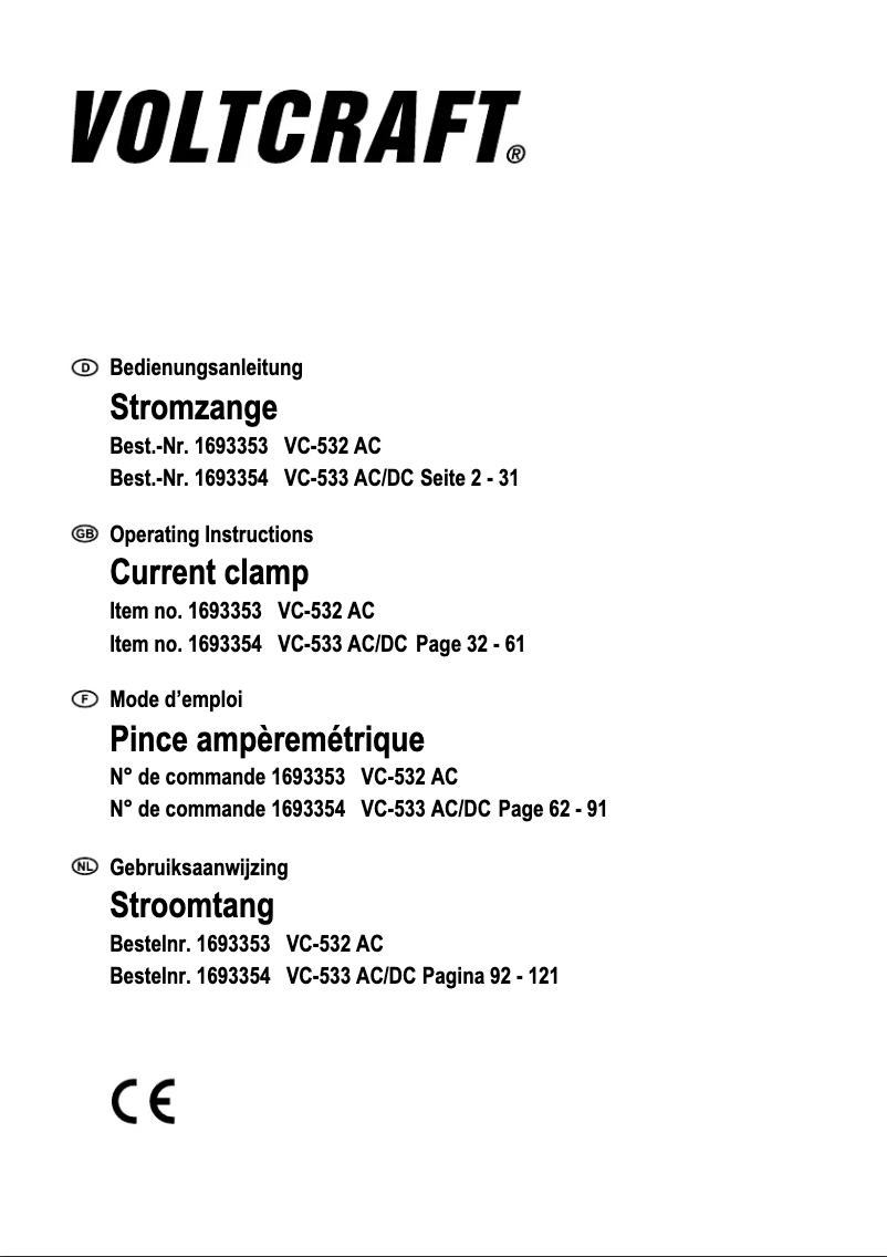 Página 1 del manual Manual de usuario Voltcraft VC-532