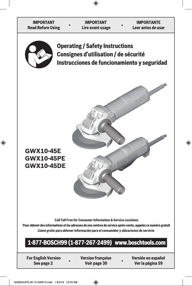 Imagen de la primera página del manual del dispositivo GWX10-45PE