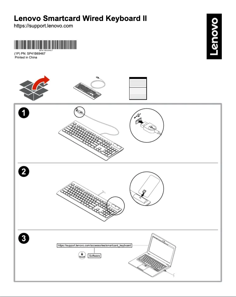 Página nº 1 - Manual de usuario Lenovo Smartcard Wired Keyboard II