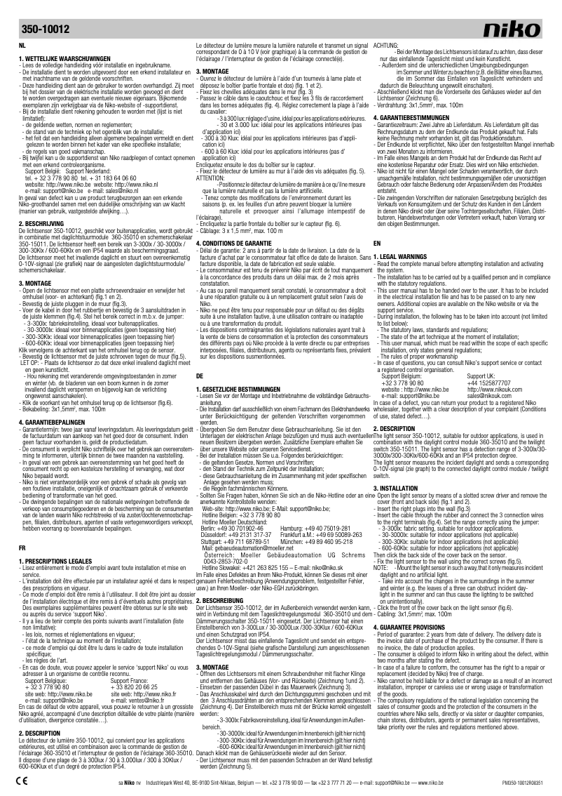 Página 1 del manual Manual de usuario Niko 350-10012