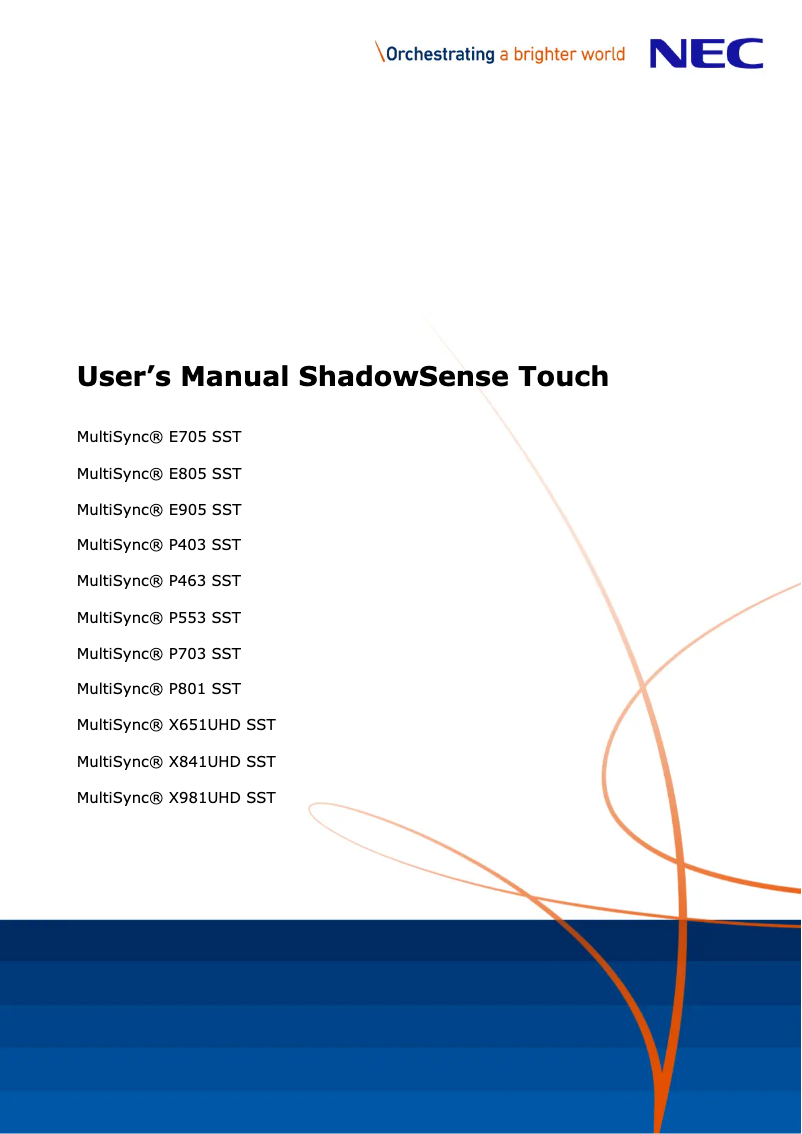 Página nº 1 - Manual de instrucciones NEC MultiSync P801 SST