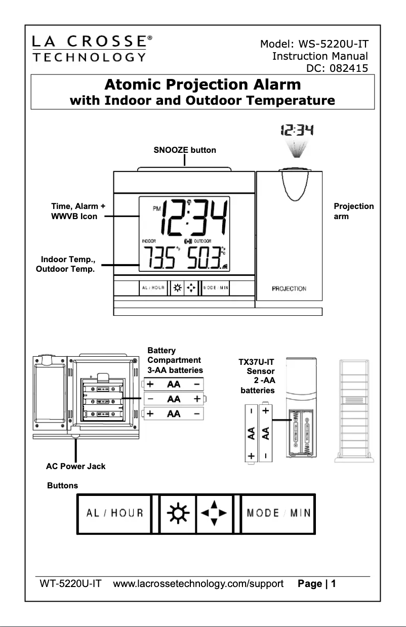 Imagen de la primera página del manual del dispositivo WT-5220U-IT